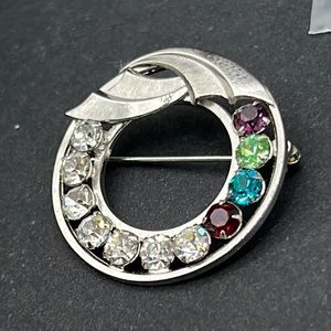 Vintage Catamore 12k GF Rhinestone brooch